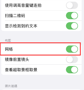 启东苹果手机维修网点分享iPhone如何开启九宫格构图功能 