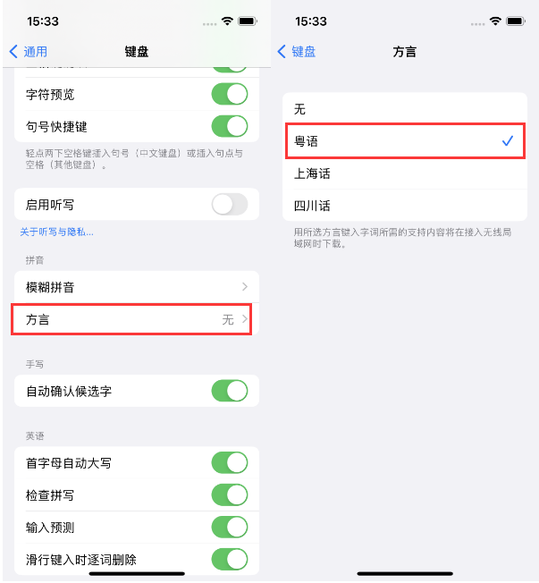 启东苹果14服务点分享iPhone 14plus设置键盘粤语方言的方法 